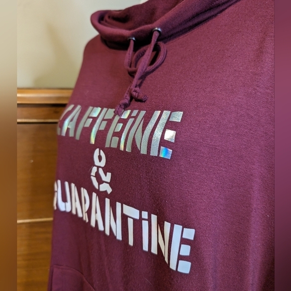CAFFEINE & QUARANTINE ESTY Slouch Neck Sweatshirt SZ L - Picture 7 of 13